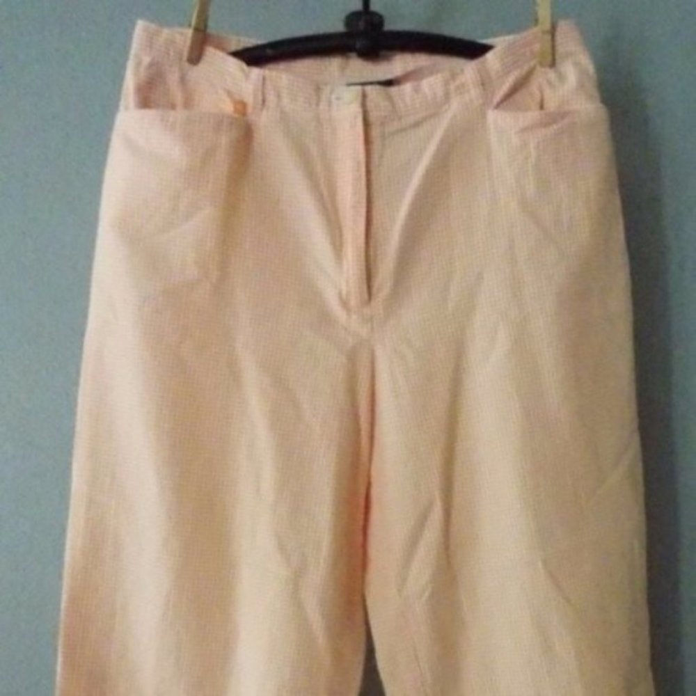 LAUREN RALPH LAUREN seersucker CAPRI pants 14